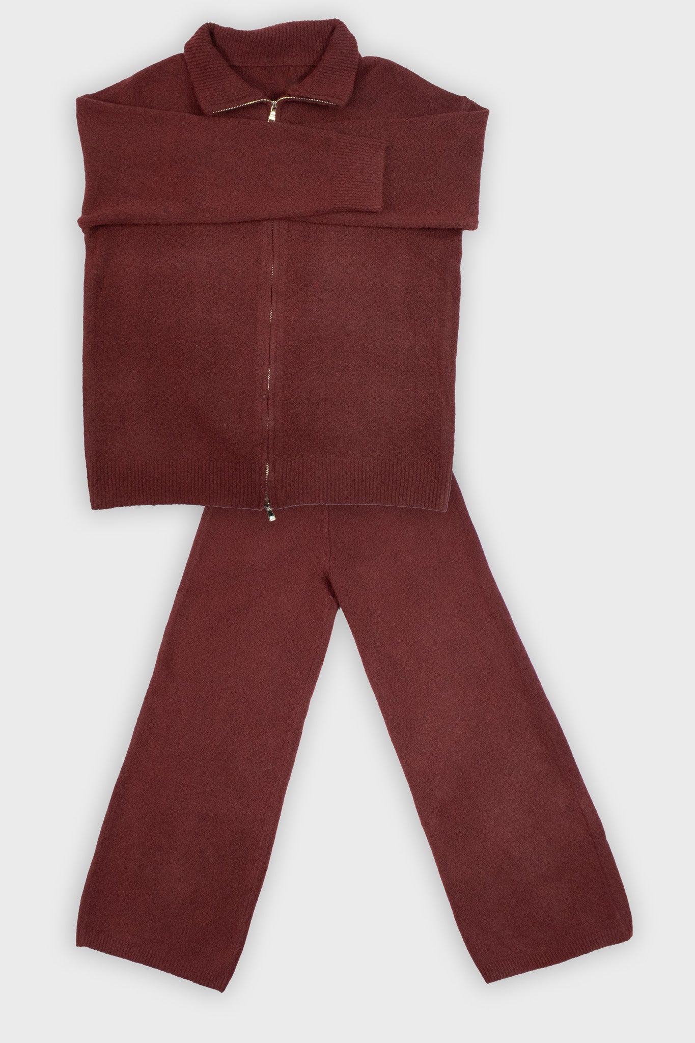 Ensemble bordeaux zippé