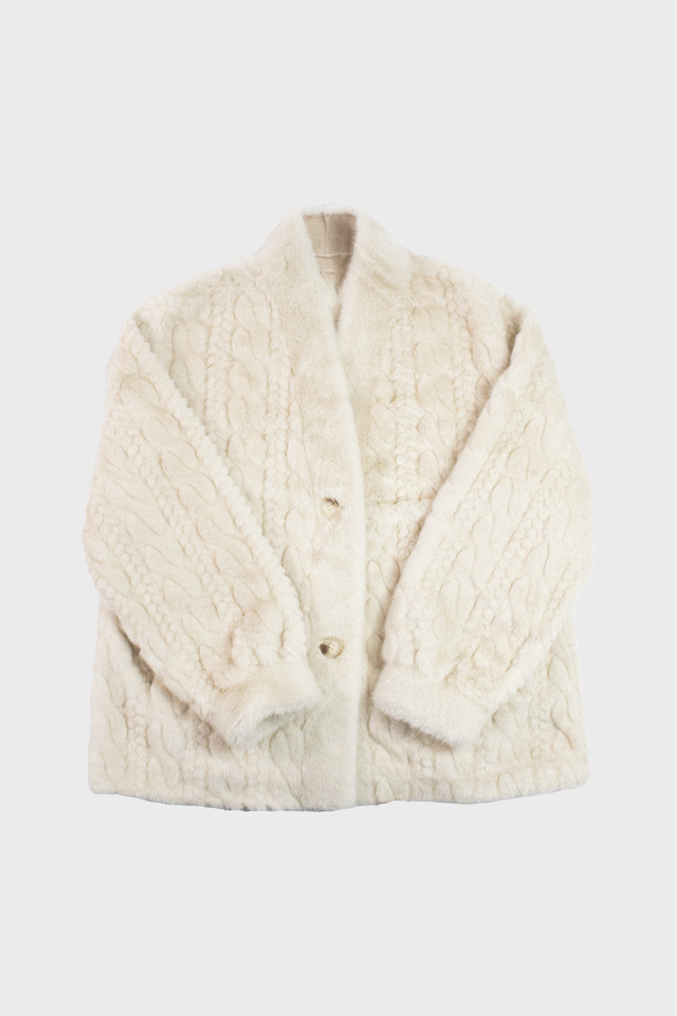 Veste beige effet fourrure