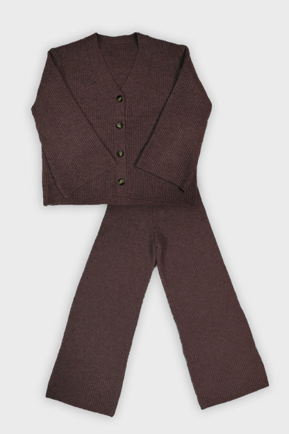 Ensemble en maille côtelée