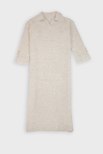 Robe longue à col chemise