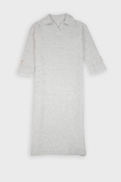 Robe longue à col chemise