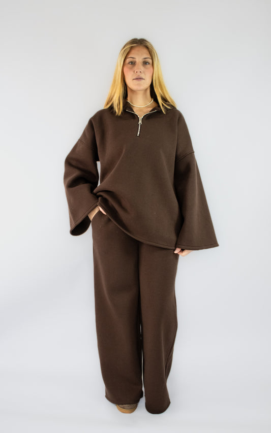 Ensemble oversize à col zippé