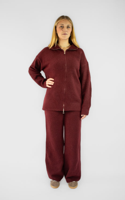 Ensemble bordeaux zippé