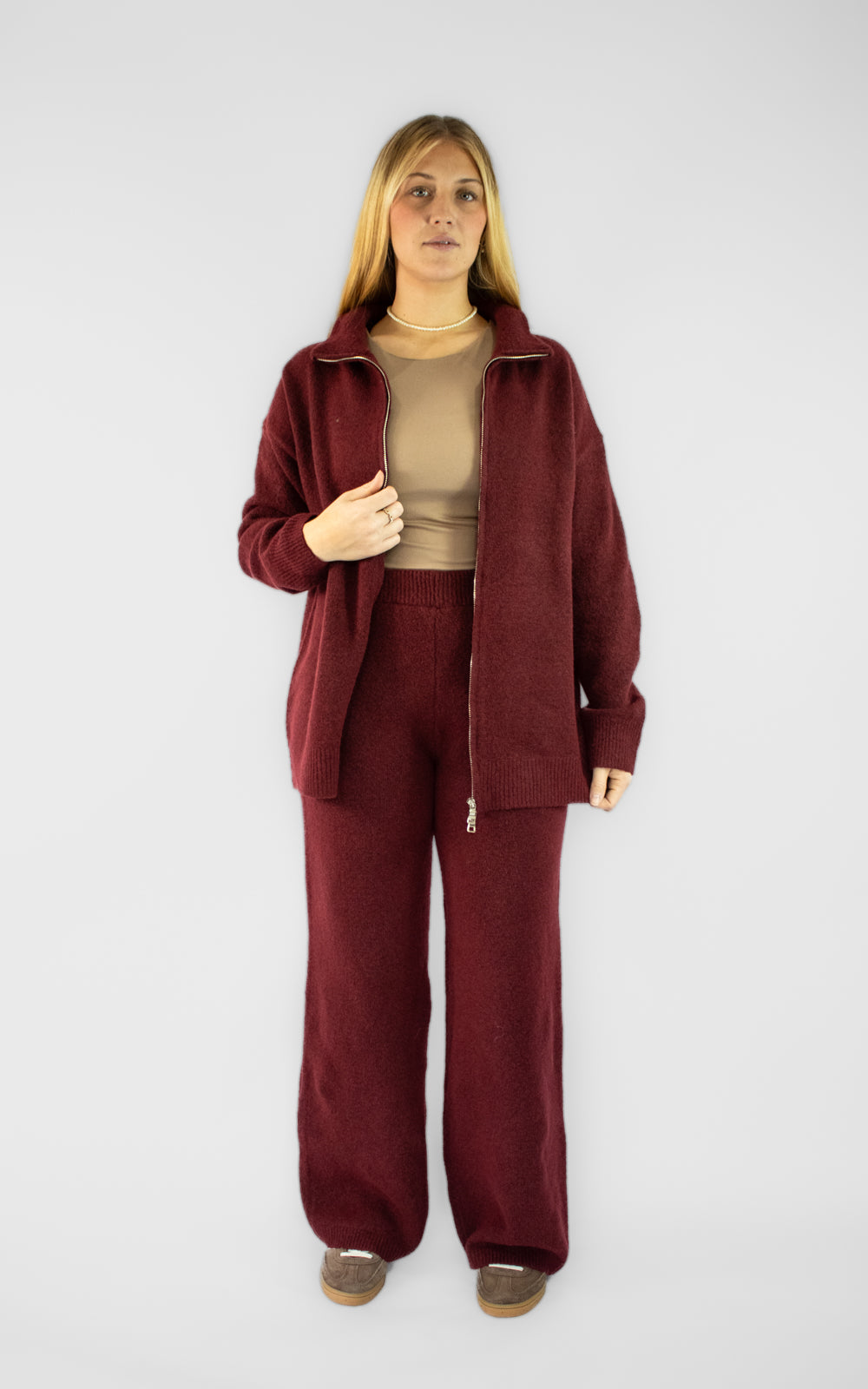 Ensemble bordeaux zippé