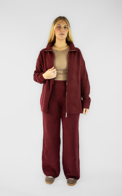 Ensemble bordeaux zippé