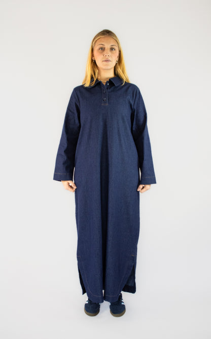 Robe longue denim