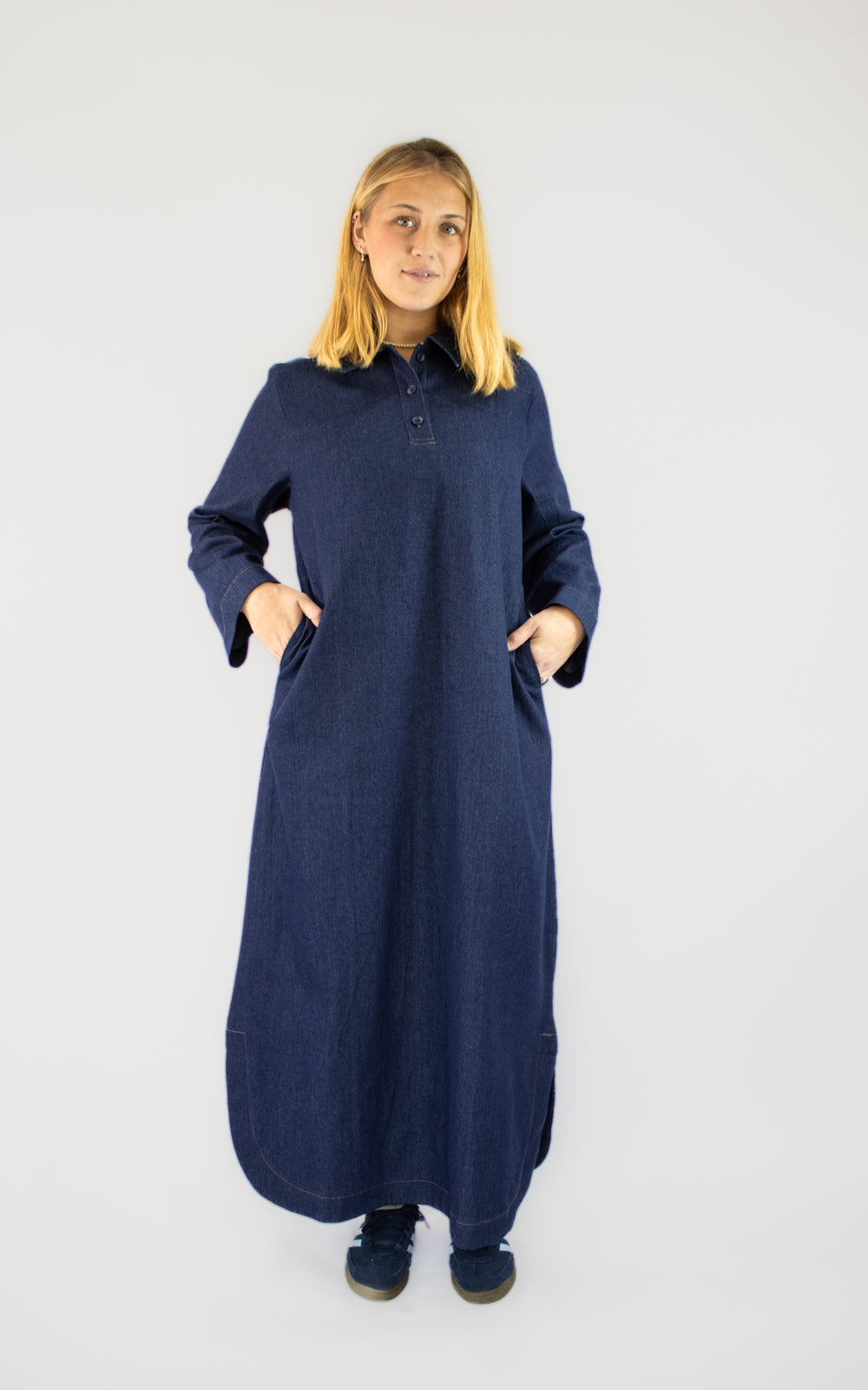 Robe longue denim