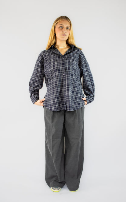 Chemise à carreaux bleu