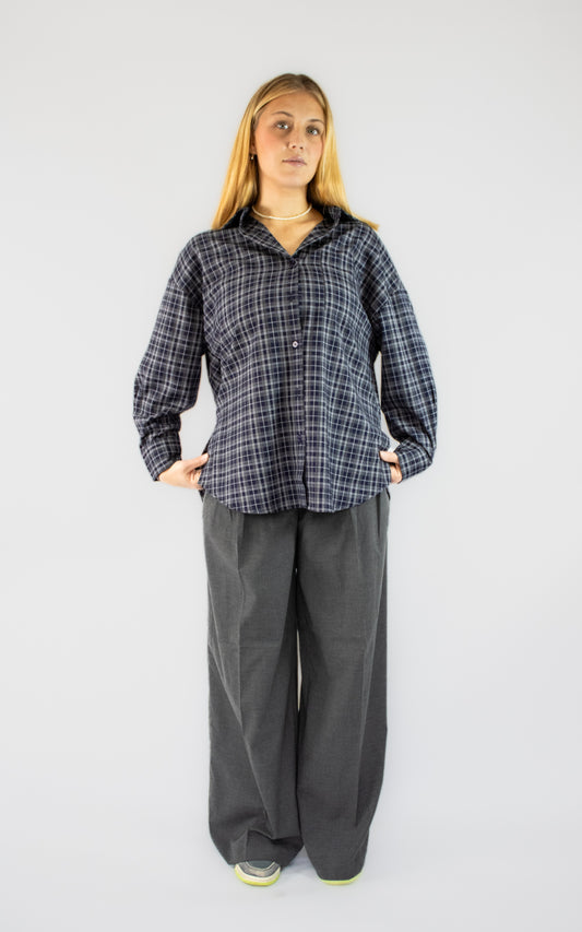 Chemise à carreaux bleu