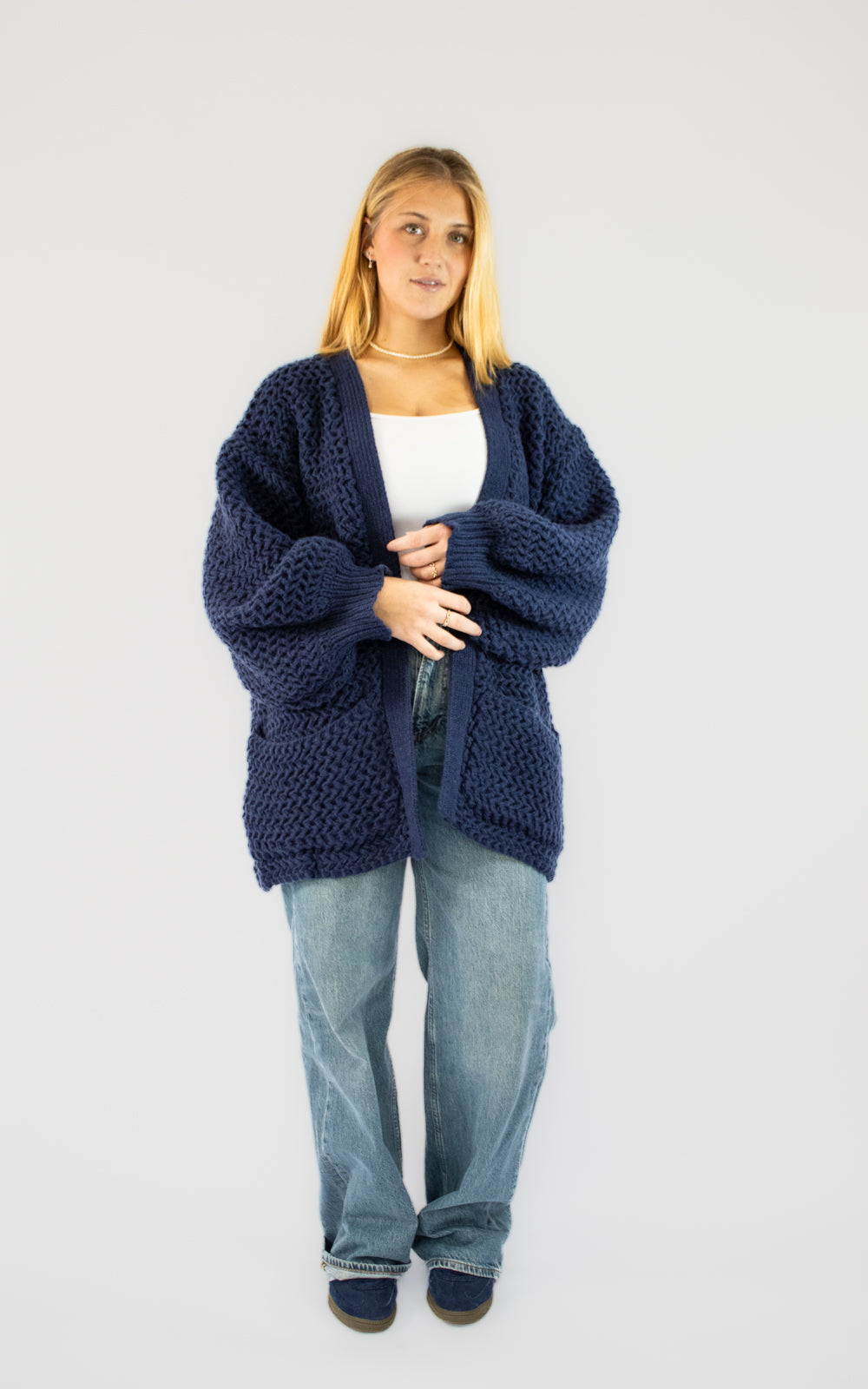 Gilet bleu oversize