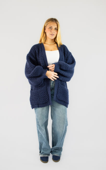 Gilet bleu oversize