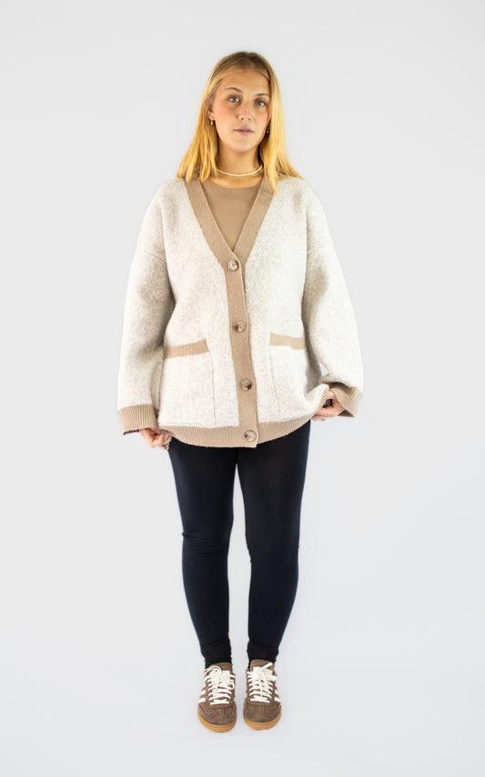 Gilet beige bicolore