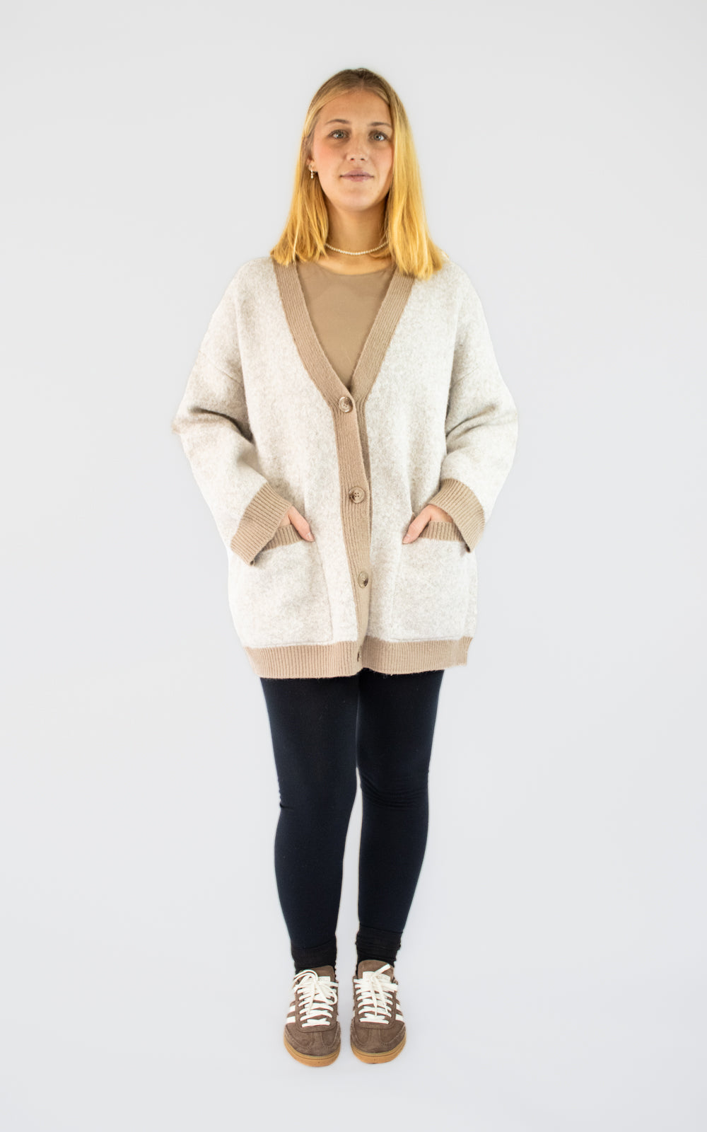 Gilet beige bicolore