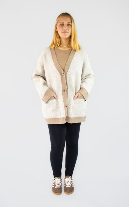 Gilet beige bicolore