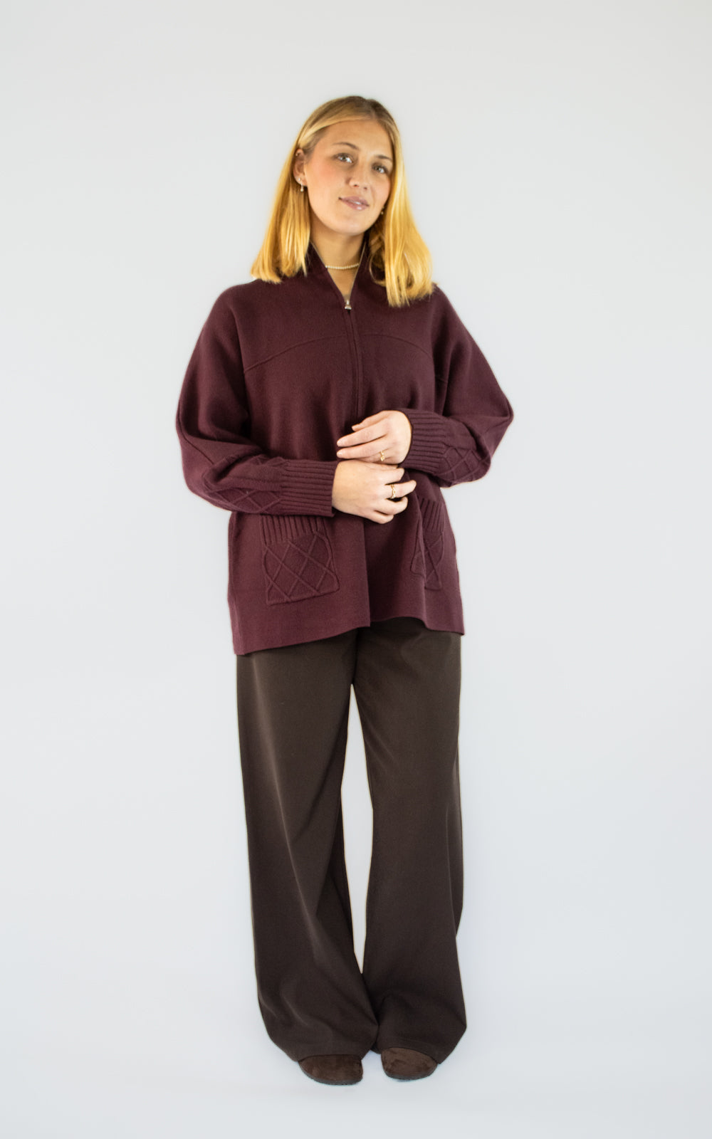 Haut zippé bordeaux