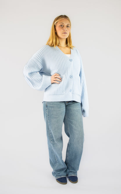 Gilet bleu ciel oversize