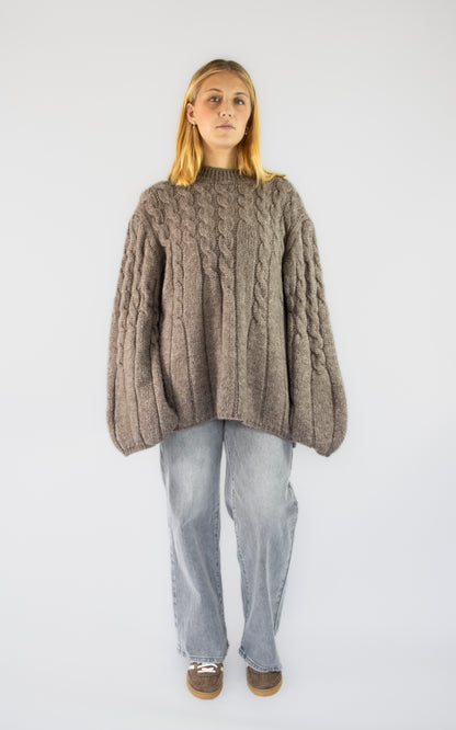 Pull taupe oversize