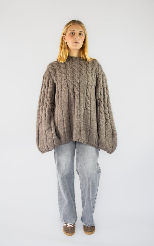 Pull taupe oversize