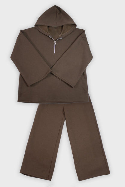 Ensemble oversize à col zippé