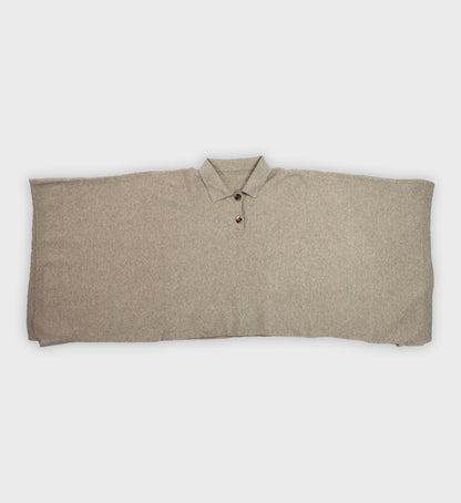 Poncho beige col polo