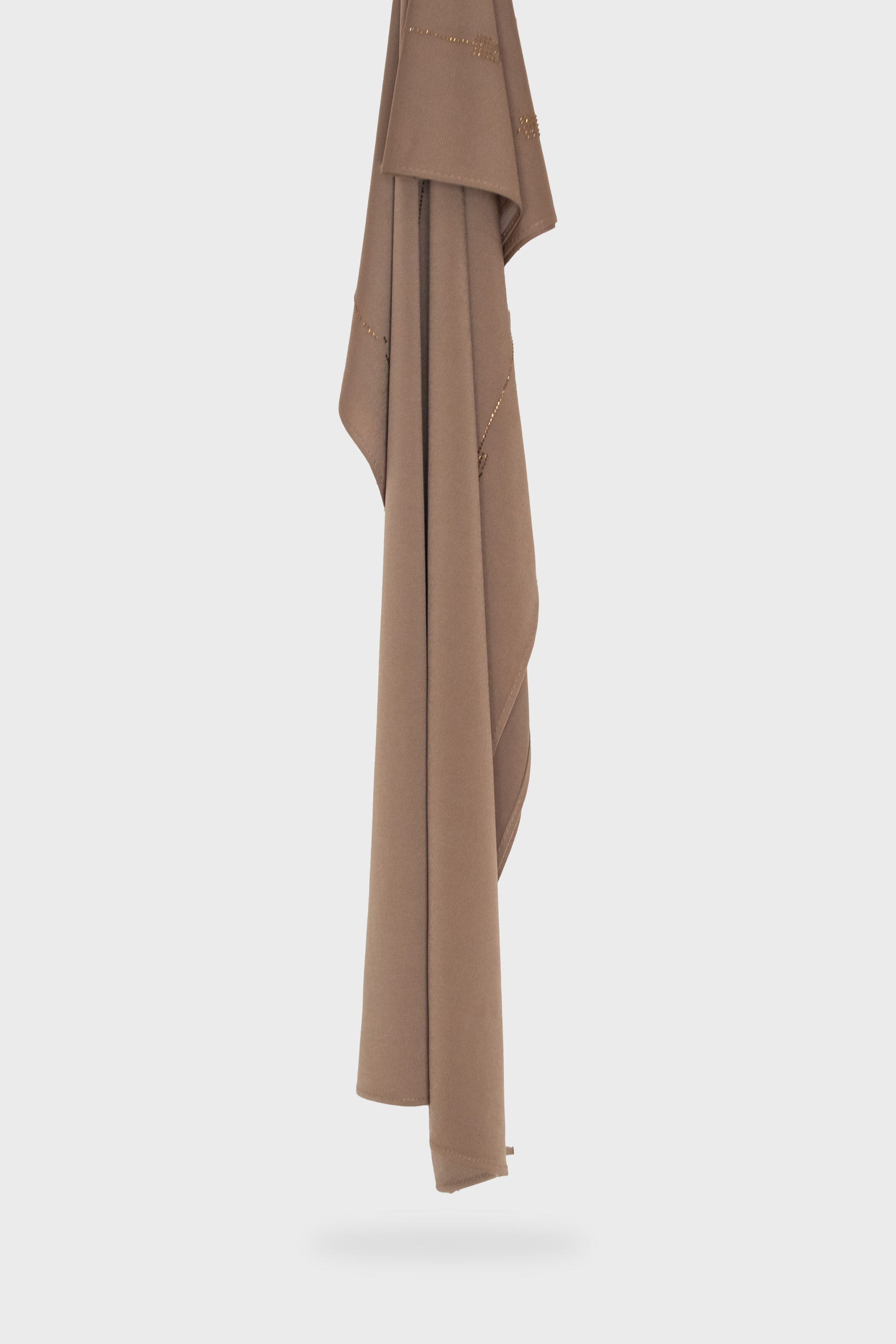 Hijab jersey premium stones accroché, strass élégants alignés sur tissu fluide