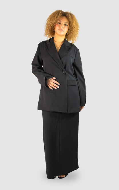 Blazer long à bouton unique