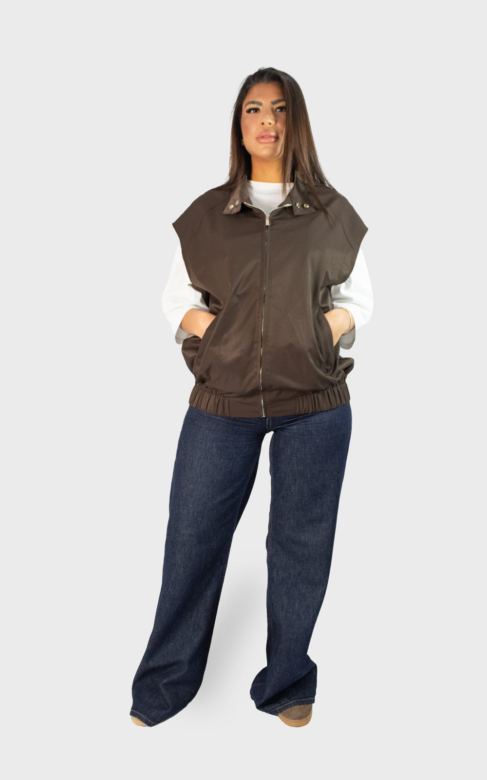 Veste sans manches zippée