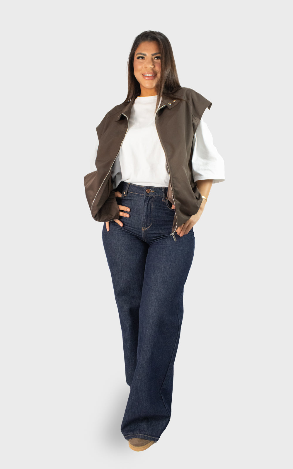 Veste sans manches zippée