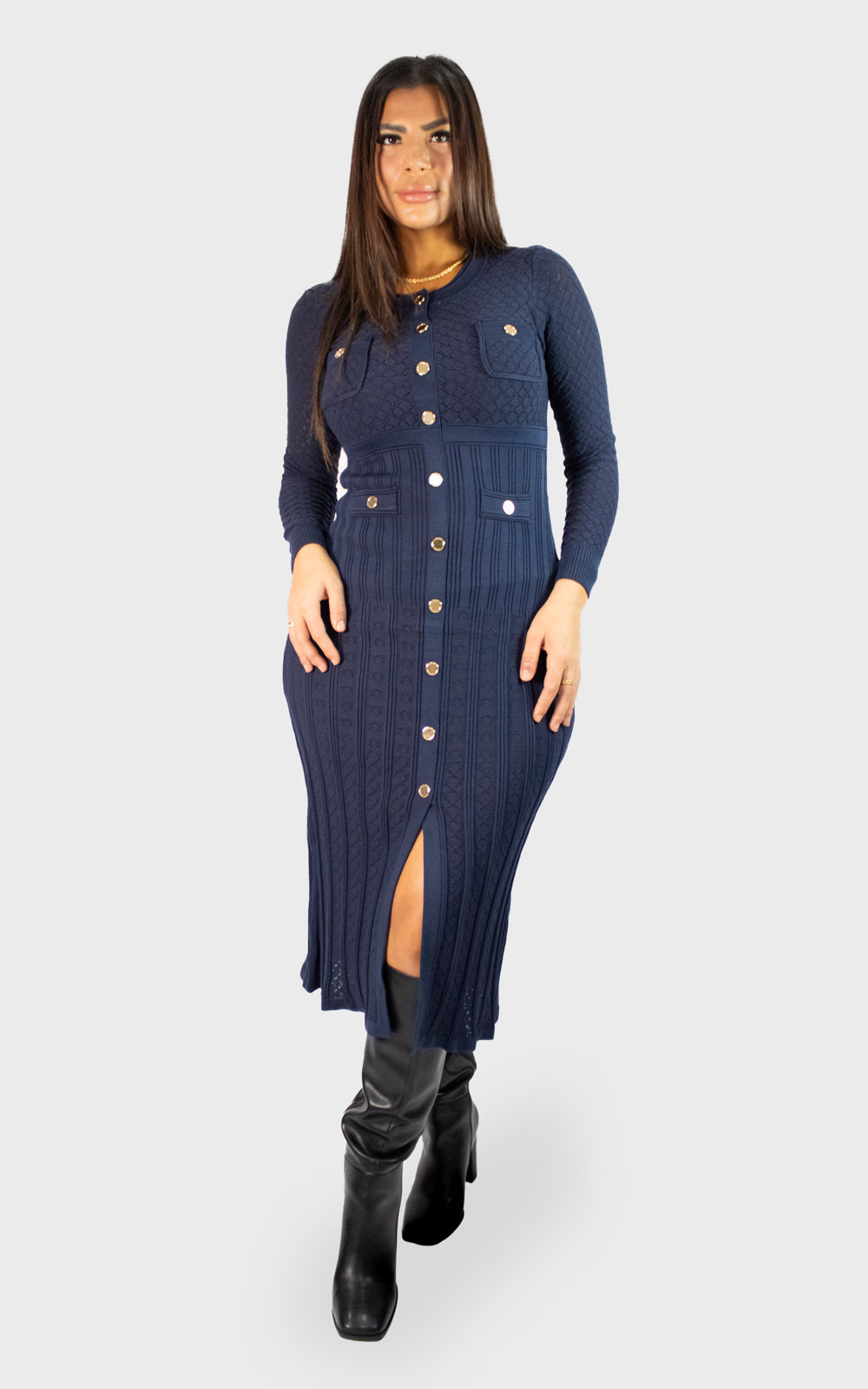 Robe élégante à boutons