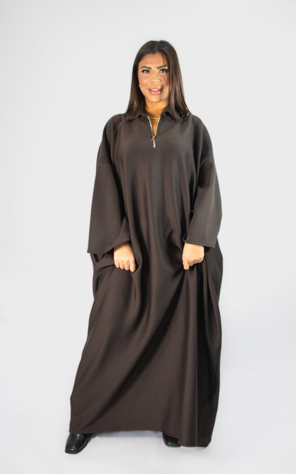 Robe fluide à col zippé