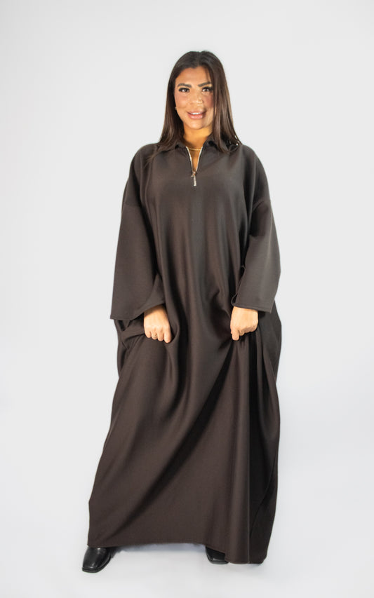 Robe fluide à col zippé