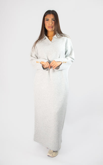 Robe longue à col chemise