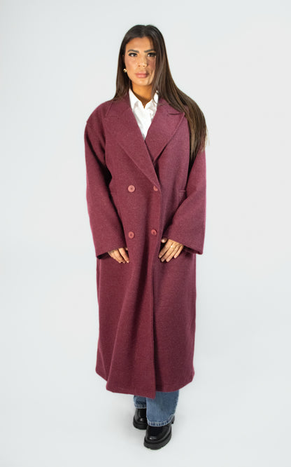 Manteau long à double boutonnage