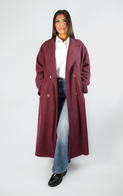 Manteau long à double boutonnage