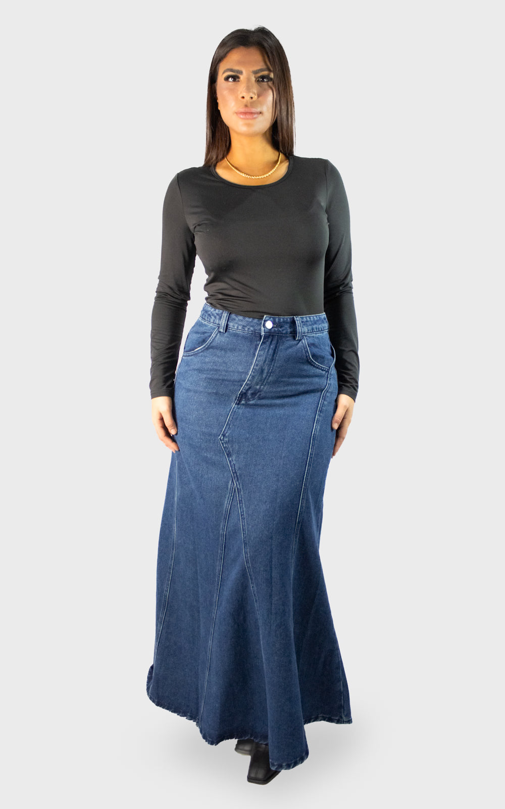 Jupe longue en denim