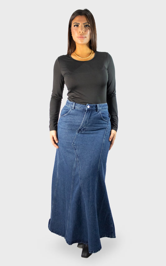 Jupe longue en denim